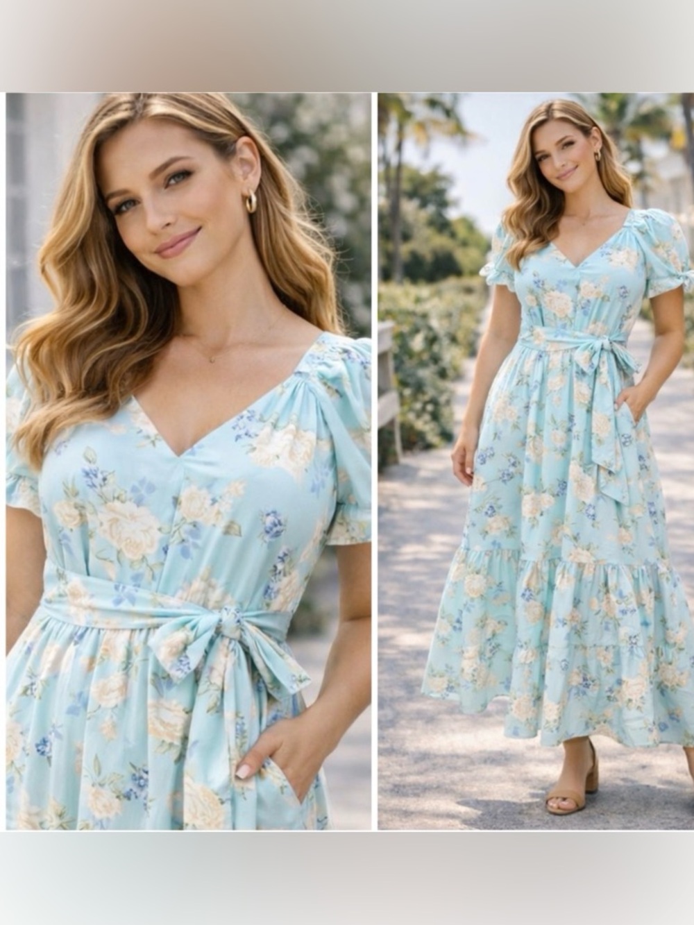 Love Shack Fancy for Target Floral Blue Maxi Dress